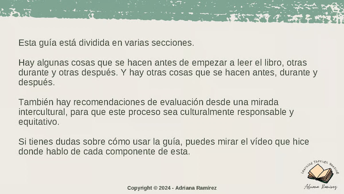 Teacher's Guide El Entierro Guía del Maestro Adriana Ramírez