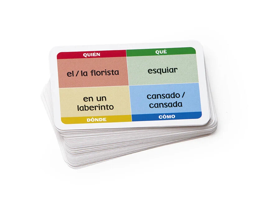 WHO WHAT WHERE HOW:   cards in Spanish
