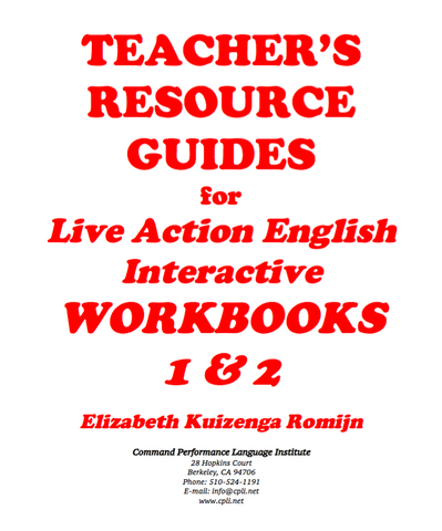 TEACHER’S RESOURCE GUIDES for LAEI WORKBOOKS 1&2 - FREE - SEE